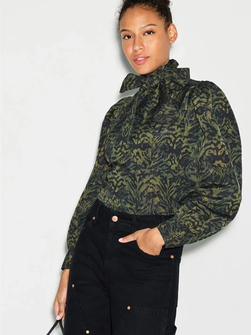 Ulla Johnson Giorgia Silk Neck Tie Blouse Size 14.